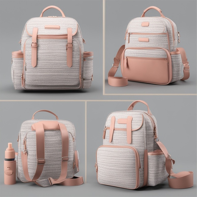 Borsa Zaino Per Pannolini Multifunzione Rosa Con 3 Sacchetti Organizzativi – Grande Capacità Per Viaggio E Cura Del Bambino